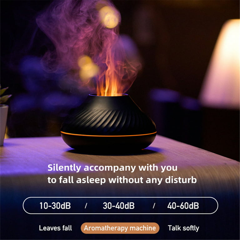 Essential Oil Diffuser with Flame Light, Ultrasonic Super Quiet Diffuser for Aromatherapy Essential Oils Mist Humidifiers with 7 Flame Color, Auto-Off