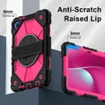 thumbnail image 6 of ELEHOLD Rugged Hybrid Case for T-Mobile Revvl Tab 2 2025 10.1-inch,with Built-in Kickstand 360° Rotating Handstrap Pencil Holder Crossbody Shoulder Strap Shockproof Heavy Duty Case,Black/Rose, 6 of 9