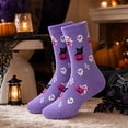 thumbnail image 4 of Evdexr Halloween Fuzzy Socks for Women Men 2026 Fluffy Cozy Warm Soft Winter Socks with Colorful Pumpkin Bat Printed for Party, 4 of 6