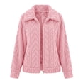 thumbnail image 7 of Women's Fuzzy Zip up Coat Fleece Winter Warm Loose Long Sleeve Jackets with Pockets for Cold Weather Casual Outerwear 3XL, 7 of 7