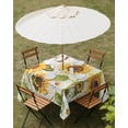 thumbnail image 3 of Retro Sunflowers Outdoor Tablecloth with Umbrella Hole, Rustic Floral Butterflies Spring Summer Spillproof Waterproof Outdoor Table Cover, Patio Tablecloths for Party/Garden/Picnic, Square 60"x60", 3 of 9