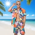 thumbnail image 3 of Alaiyaky Hawaiian Shirts for Men, Mens T Shirt and Short Bucket Hat Sunglasses Set Short Sleeve Tropical Summer Beach Vacation Fancy Costume Adult Outfit, 3 of 7