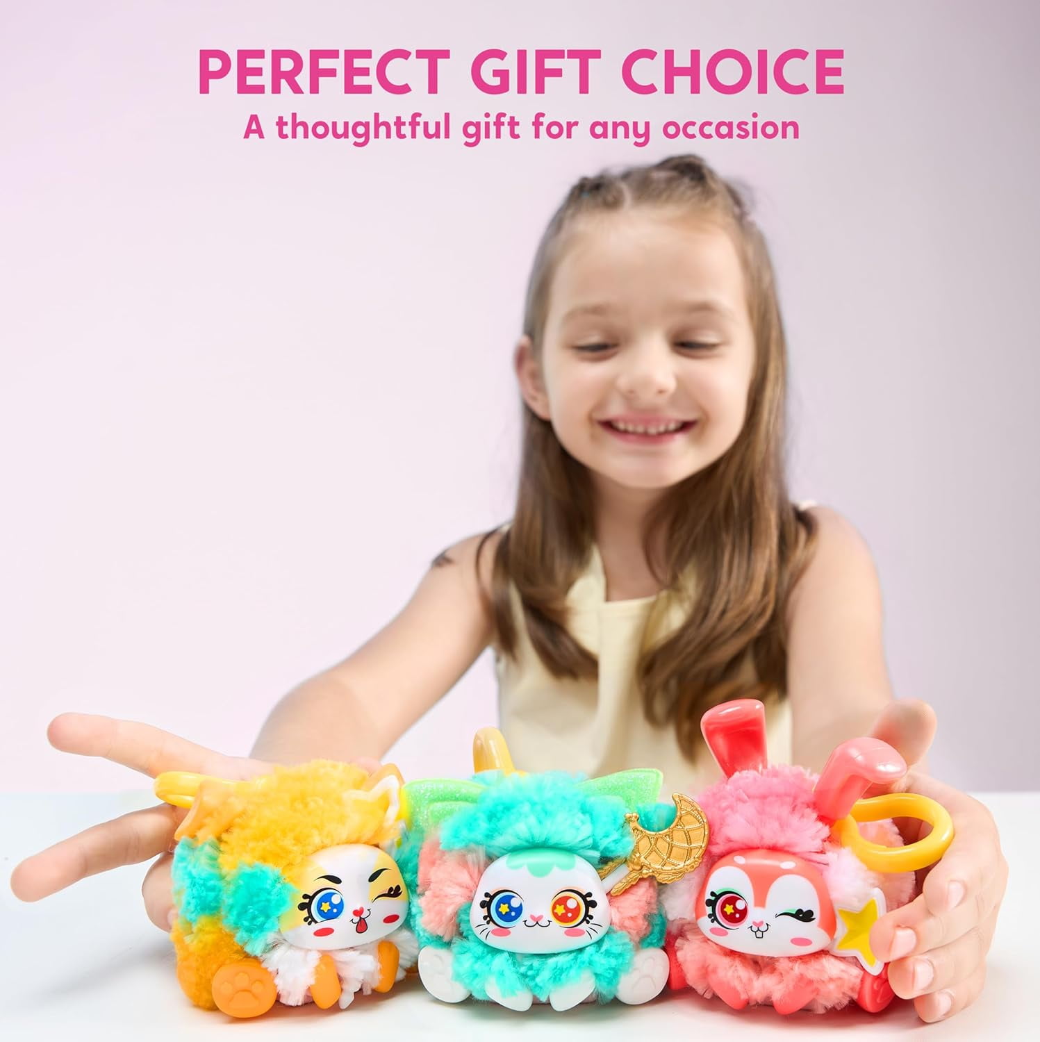 (2 pack) Joyfy Plush Craft Kit DIY Keychain Making Craft for Kids 3 Pack Stuffed Keychain for Girls