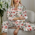 thumbnail image 6 of Fotbe Groovy Retro Santa Pattern Long Sleeve Pajama Set for Women,Sleepwear Set,2-piece Loungewear Set,Soft PJs Comfy Nightwear with Pockets -X-Large, 6 of 7