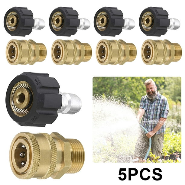 Conector Rápido Alta Presión M22 Acoplamiento Latón para Tubería Agua(3/8)