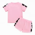 thumbnail image 3 of NOLDARES Toddler Girl Summer Outfits girls Clothes Kids Cute Cow Print Shorts Set 2 Piece Clothing Sets(A1-Pink,12-18 Months), 3 of 9