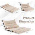 Moccha Floor Sofa Bed, Folding Lazy Sofa Sleeper Bed with 2 Pillows