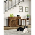 thumbnail image 2 of 39.4"Wooden Dog Crate Furniture with 2 Drawers, Charging Station,for Medium/Large Dogs,Rustic Brown, 2 of 9
