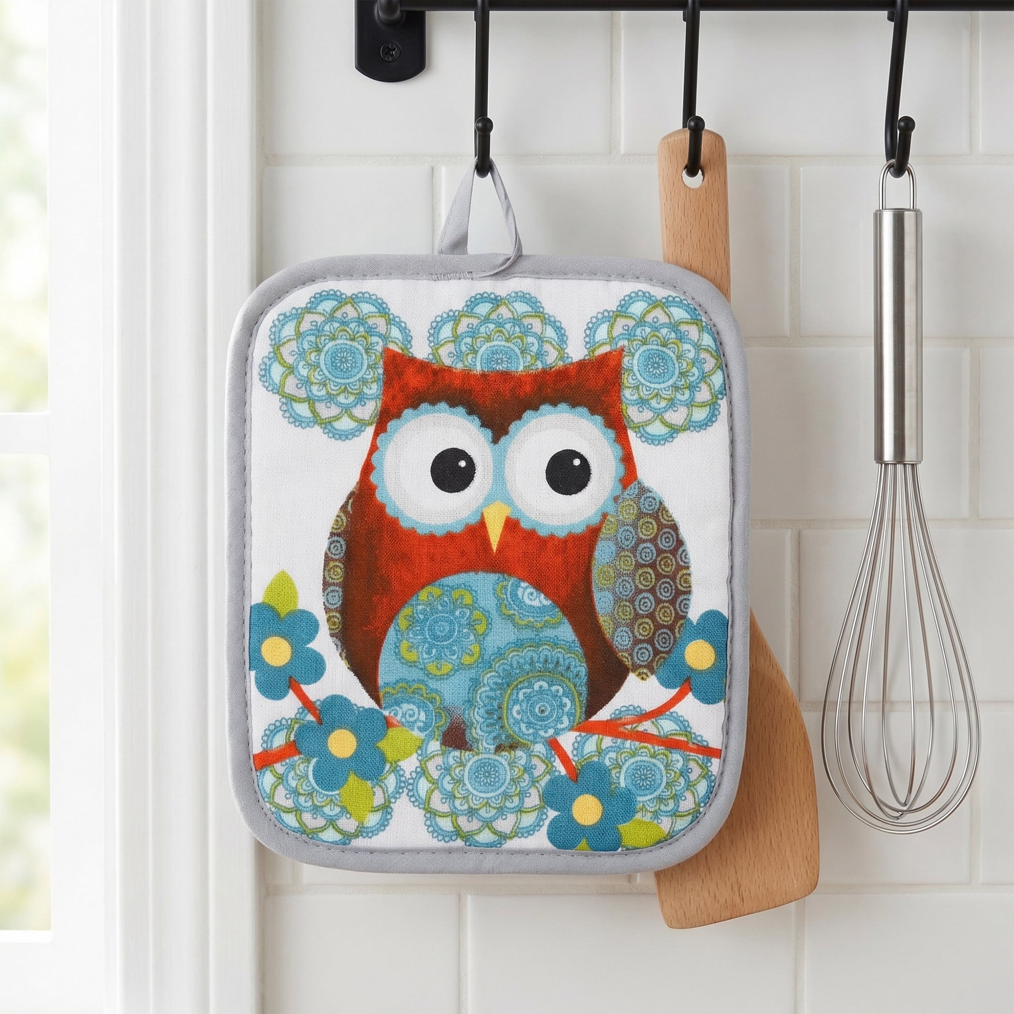 Unique Bargains 2 Pcs Pot Holders, Heat Resistant Trivets for Baking Owl 6.5"x7.9"