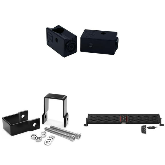 Wet Sounds STEALTH-XT-8-B STEALTH XT 8 Speaker All-In-One Amplified Bluetooth Soundbar With Remote – Black with Slider Brackets and 1.25" Square Clamps