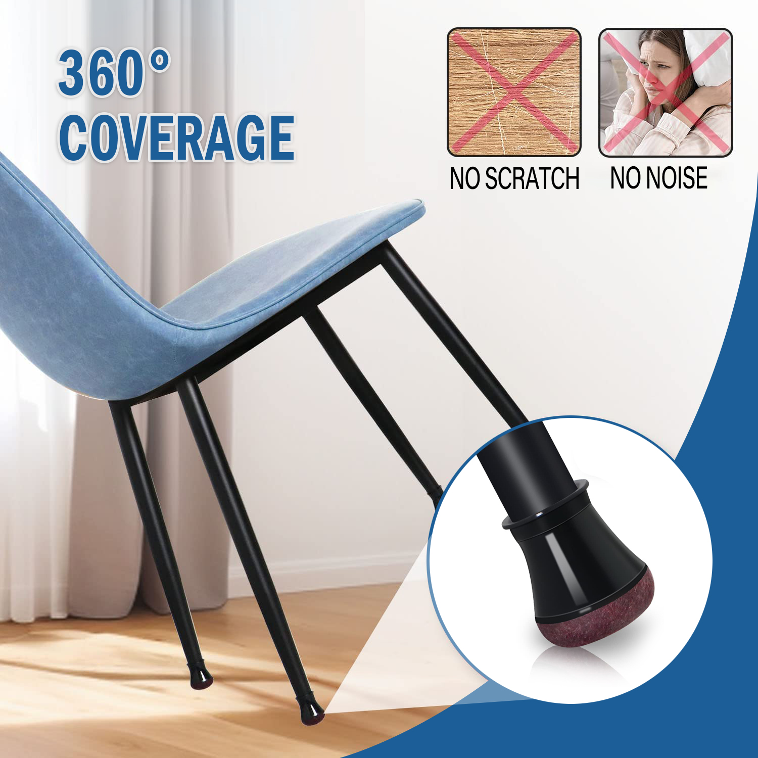 24 PCS Small Silicone Chair Leg Floor Protectors For Hardwood Floors