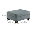 thumbnail image 5 of 32 Inch Modern Square Ottoman with Plush Foam Seating Gray Linen Fabric - Saltoro Sherpi, 5 of 6