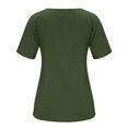 thumbnail image 7 of Women's Short Sleeve T-shirt Women'S 3/4 Sleeve Shirts V Neck Loose Fitting Tops Casual Solid Color Tshirts Trendy Basic Tunic Summer Ladies Tops,Green Women's Short sleeve T-shirt M, 7 of 7