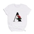 thumbnail image 3 of Gibobby Playera de Manga Corta con Cuello Redondo Round Casual Fashion Short-Sleeved T Shirt Top Neck Women's Blouse(Blanco,XL), 3 of 4