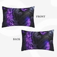 thumbnail image 2 of Lsque Purple Plant White Tiger Pattern Pillow Case – Soft & Cozy Throw Pillow Cover, Hypoallergenic Cushion Case for Sleeping Women with Envelope Closure-14"x20", 2 of 6