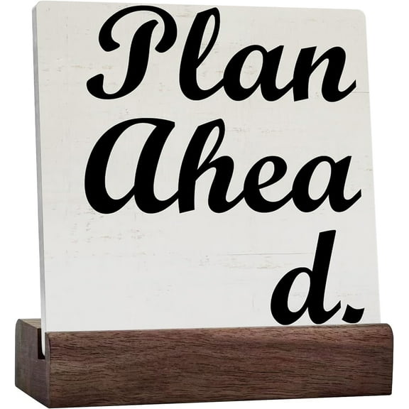 Country Humor Office Sign Gift For Coworker Teacher Rustic Plan Ahead Ceramic Table Sign Decorative Signs Plaque For Home Office Desk Table Shelf Decor