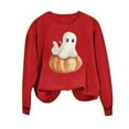 thumbnail image 5 of FDGIU Spooky Season Cute Ghost Graphic Women's Halloween Sweatshirt Oversized Crewneck Pullover Long Sleeve Casual Top Halloween Shirts for Women, 5 of 5
