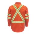 thumbnail image 3 of BOCOMAL FR Camisas Camisa de alta visibilidad/alta visibilidad resistente al fuego/retardante de fuego Camisas FR naranja de 7.5 oz para hombres, 3 of 5