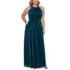 Betsy & Adam Women's Textured Gown Green Size 14W