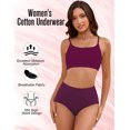 thumbnail image 4 of Gai Yi Plus Size High-Waisted Briefs - Smoothing & All-Day Comfort 4 Pack Black+White+Grey+Purple 2XL, 4 of 7