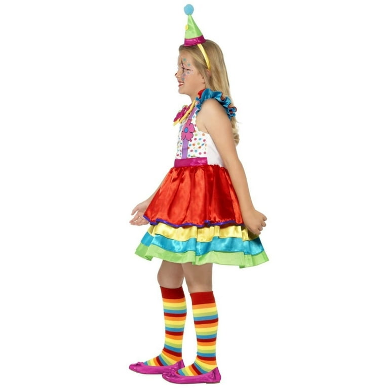 Clown Girl Deluxe Costume Kids Rainbow Clown Girl Deluxe Costume Kids Rainbow
