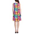 thumbnail image 3 of FORMRS Summer Dress for Women Loose U Neck Sleeveless Midi Beach Sundresses with Pockets, Vibrant Leaves Pattern, 3 of 8