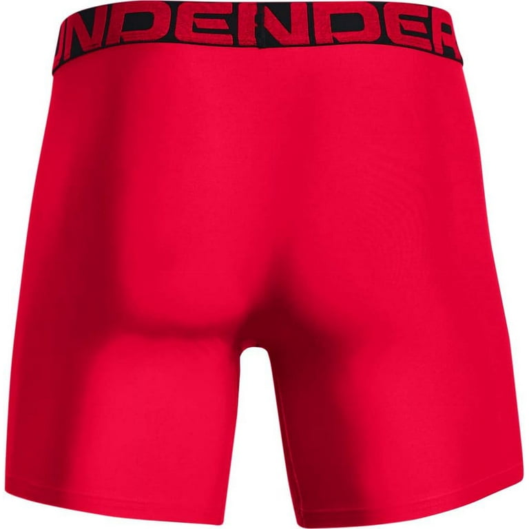 Under Armour 1363619-600-SM Tech 6in 2 Pack-RED SM Boxer Brief