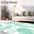 thumbnail image 2 of ODIKA 3'x5' Machine Washable Non-Slip Area Rug, Watercolor Splash Abstract Art with Fluid Paint Strokes High Traffic Rug with Pad, Green, 522104, 2 of 8