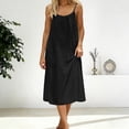 thumbnail image 2 of Women's Lightweight Summer Sleeveless Backless Casual Dress Relaxed Fit Flowy Maxi,Black,M, 2 of 6