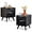 Black 2 Sets, variant on Fluted Nightstand, Mid Century Modern 2 Drawer Bedside Table for Bedroom, Small Dresser Night Stand Side Table End Tables with Wood Drawer Storage for Bedroom Closet(Black)