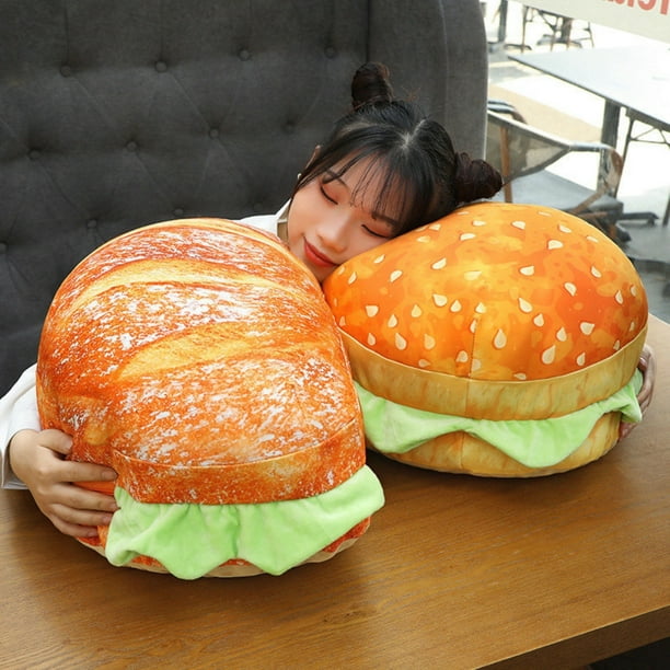 Simulacion Pan Hamburguesa Forma Almohada Comida linda Almohada de felpa Cojin lumbar suave para la espalda Almohadas de comida rellena para la decoracion del hogar Decoracion ANGGREK DB1034 Walmart e...