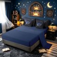 thumbnail image 4 of meiyoeat Galaxy Star Whale Twin Bedding for Kids Boys Girls, Magic Starlight Celestial Animal Bedding Comforter Set, Dark Blue, Blue Reversible, 7pcs, 4 of 6