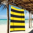 thumbnail image 2 of Ryvnso Yellow Stripes Line Pattern Oversized Beach Towel Microfiber Bath Blankets Swimming Fitness 37" x 74", 2 of 5