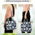 thumbnail image 4 of FORMRS Womens Corduroy Tote Bag Crossbody Shoulder Handbag with Pocket, Blue Cats and Hearts, 4 of 7