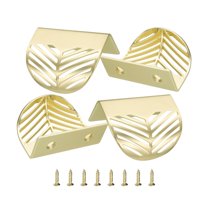 4 Pack Edge Pulls for Cabinets, Hollow Leaf Cabinet Pulls Finger Edge Pull Cabinet Handles 1-1/4" Hole Centers