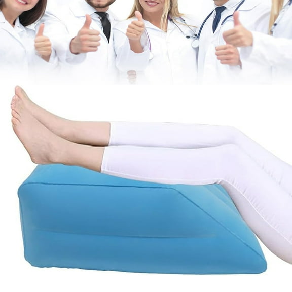 Inflatable Leg Rest, Leg Wedge Pillow for Raising Legs and Kneehelps Relieve Edema, Blue