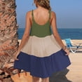 thumbnail image 5 of Bnwani Boho Dresses for Women,Women's Dresses,Crew Neck,Sleeveless,Color Block,Beach,Green,XL, 5 of 5