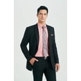 thumbnail image 3 of HISDERN Dress Shirts for Men Casual Button Down Long Sleeve Wedding Shirt Tie Set with Pocket Pink, 3 of 8