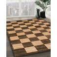 thumbnail image 2 of Ahgly Company Indoor Square Abstract Red Brown Checkered Area Rugs, 6' Square, 2 of 6