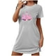 thumbnail image 1 of Camisón corto de talla grande para mujer, camisón de manga corta con estampado en el pecho, camisón corto, 1 of 3