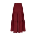 thumbnail image 6 of Arlun Women's Summer Casual Elegant Smock Layered Tiered Maxi Skirts High Waisted a Line Flowy Long Skirts Lightweight Breathable Comfy Boho Beach Long Skirt Red XXL, 6 of 6