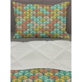 thumbnail image 3 of Orange and Turquoise Comforter & Sham Bedding Set, Abstract Scales Pattern in Pastel Colors Retro Style Print, 3 pcs Duvet Set Microfiber Filling Quilt, 5 Sizes, Multicolor, by Ambesonne, 3 of 4