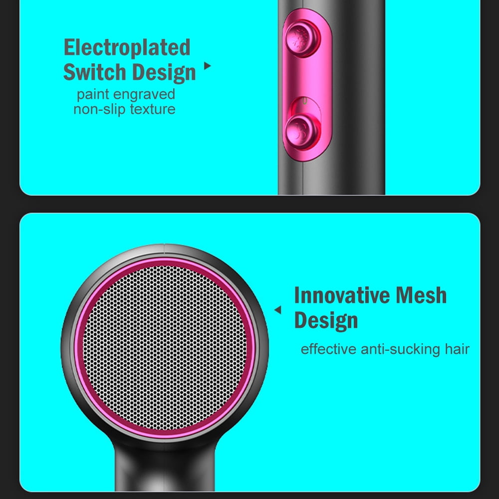 Professional Hair Dryer High-Speed Ionic Blow Dryer with Nozzle Intelligent Temp Control Low Noise for Home Salon Travel