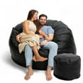 thumbnail image 2 of Ultimate Sack Bean Bag Chair w/Foot Stool in Multiple Sizes and Colors: Giant Foam-Filled Furniture - Machine Washable Covers, Double Stitched Seams, Durable Inner Liner., 2 of 2