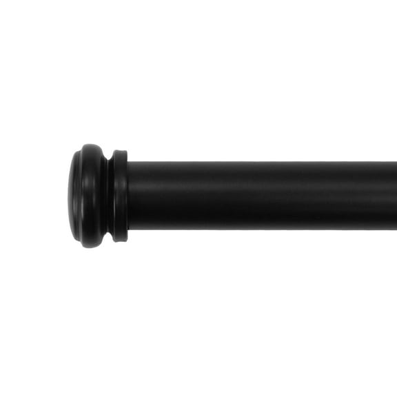 Lumi 1" Drapery Single Curtain Rod Set with End Cap finials
