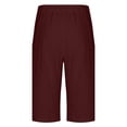 thumbnail image 5 of Mens Linen Shorts Drawstring Waist Breathable Beach Shorts Elastic Waist Summer Shorts Lightweight Solid Color Casual Vacation Lounge Wear, 5 of 6