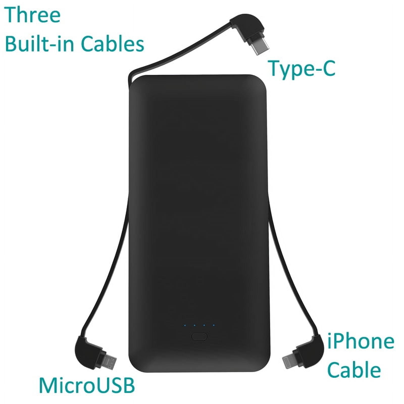 10000mAh Power Bank Charger for iPhone 15/16/Plus/Pro/Pro Max/16e - Backup Battery Portable USB Port Built-in Adapters AC Plug Slim