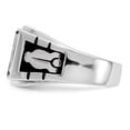 thumbnail image 4 of 14K White Gold Ring Band Themed Men's Masonic, Size 9, 4 of 5