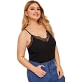 thumbnail image 4 of Camiseta sin mangas con cuello en V para mujer con tirantes finos y encaje Xemadio LRWJ117-13, 4 of 5