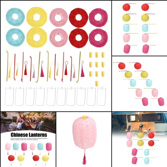 Collapsible Chinese Lanterns, Waterproof Durable, Ideal for Weddings Outdoor Decor